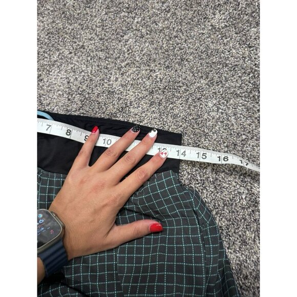 Lululemon Men's T.H.E. Shorts Double Lined Black w/ Teal Grid Pattern Small EUC - Picture 3 of 5